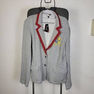 Women’s Target Exclusive Beetlejuice Astrid Graphic Blazer Heather Gray Size L